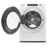 Whirlpool - 4.3 Cu. Ft. High Efficiency Stackable Front Load Washer with 35 Cycle Options - White - Left View