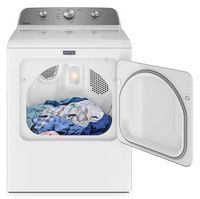 Maytag - 7.0 Cu. Ft. Gas Dryer with Wrinkle Prevent - White - Left View