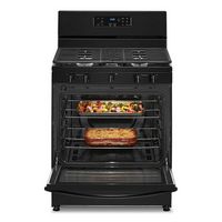 Whirlpool - 5.1 Cu. Ft. Freestanding Gas Range with Edge to Edge Cooktop - Black - Left View