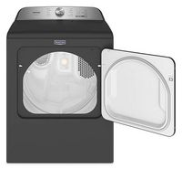 Maytag - 7.0 Cu. Ft. Electric Dryer with Steam and Pet Pro System - Volcano Black - Left View