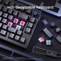 HyperX - Alloy Rise 75 75% Wired Mechanical Linear Switch Gaming Keyboard with RGB Lighting - Black - Left View