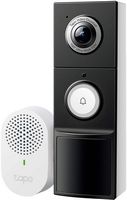 TP-Link - Tapo Battery/Wired Smart Video Doorbell 2K 5MP with Chime - No Monthly Fees - Black/White - Left View