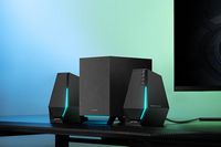 Edifier - G1500 MAX 2.1 Bluetooth Gaming Speakers with RGB Lighting (3-Piece) - Black - Left View