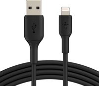 Belkin - BoostCharge Lightning to USB-A Cable 3.3ft - Black - Left View