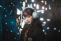 Edifier - G5BT CAT Wireless Gaming Headset w/ Magnetic Cat Ears, 36 Hour Battery Life for Xbox, P... - Left View