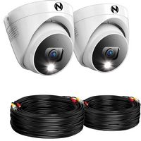 Night Owl - 2-Camera Indoor/Outdoor Add On Wired 2K Security Dome Cameras with 2-Way Audio - White - Left View