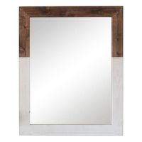 TRINITY - DRAKESTONE | 24x31 Two Toned Farmhouse Vanity Mirror | 2-Pack |White Wash and Walnut - ... - Left View