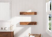 TRINITY - DRAKESTONE | Farmhouse Floating Shelf | 2-Pack | - Walnut - Left View