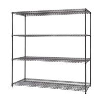 TRINITY - PRO 4-Tier | 72x30x72 | Industrial Wire Shelving | NSF | - Black Anthracite® - Left View