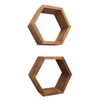 TRINITY - DRAKESTONE | Hexagon Shelves | 2-Pack | - Walnut - Left View