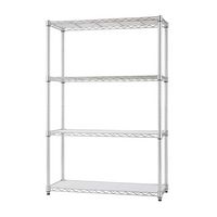 TRINITY - EcoStorage 4-Tier | 36x14x54 | Commercial Wire Shelving | NSF | w/ Liners | - Chrome - Left View