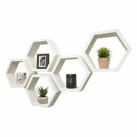 TRINITY - DRAKESTONE | Hexagon Shelves | 5-Pack | - White - Left View