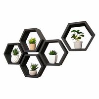 TRINITY - DRAKESTONE | Hexagon Shelves | 5-Pack | - Black - Left View