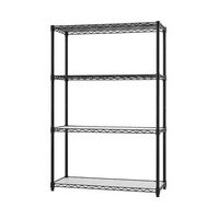 TRINITY - 4-Tier | 36x14x54 | Commercial Wire Shelving | NSF | w/ Liners | - Black - Left View