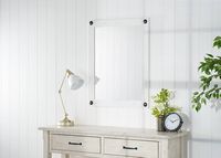 TRINITY - DRAKESTONE | 24x31 Farmhouse Vanity Mirror w/ Clavos | White Wash - White Wash - Left View