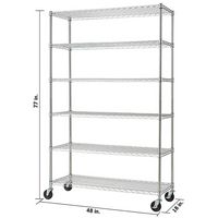 TRINITY - BASICS EcoStorage 6-Tier | 48x18x72 | Wire Shelving | NSF | w/ Wheels | - Chrome - Left View