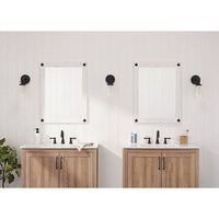 TRINITY - DRAKESTONE | 24x31 Farmhouse Vanity Mirror w/ Clavos | 2-Pack | White Wash - White Wash - Left View