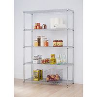 TRINITY - EcoStorage 5-Tier | 48x18x72 | Commercial Wire Shelving | NSF | - Chrome - Left View