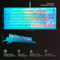 SteelSeries - Apex 3 TKL Wired Membrane Whisper Quiet Switch Gaming Keyboard 8 zone RGB Backlight... - Left View