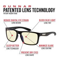 GUNNAR - Intercept  Computer Glasses with Blue Light Reduction , Amber Lenses  - Onyx - Onyx - Left View