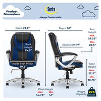 Serta - Amplify Work or Play Ergonomic High-Back Faux Leather Swivel Executive Chair with Mesh Ac... - Left View