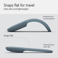 Microsoft - Surface Arc Bluetooth BlueTrack Ambidextrous Mouse - Wireless - Ocean - Left View