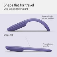 Microsoft - Surface Arc Bluetooth BlueTrack Ambidextrous Mouse - Wireless - Violet - Left View