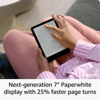 Amazon - Kindle Paperwhite Signature Edition (32 GB) – Our fastest Kindle with wireless charging,... - Left View