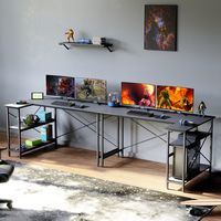 Bestier - Small L-Shaped Corner Gaming Desk with Storage Shelves - 55