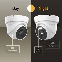 Swann - Add-On Dome Security Camera for DVR, 4K Spotlight, Microphone, UHD Video, Night Vision, T... - Left View