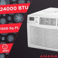 Amana - 24,000 BTU 1,500 Sq. Ft. 230230V Window-Mounted Air Conditioner with Remote Control - White - Left View