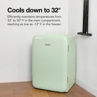 Cooluli - Curve 3.8 cuft Freestanding Compressor Fridge - Green - Left View