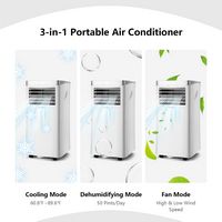Costway 6450 BTU Portable Air Conditioner Cools up to 350 sq.ft 3-in-1 Air Cooler with Remote Con... - Left View