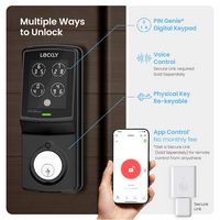 Lockly - Model 7S Deadbolt Smart Lock with Touchscreen/Key Access/Auto Lock/Bluetooth App Control... - Left View