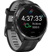 Garmin - Forerunner 965 GPS Smartwatch 47 mm Fiber-reinforced polymer - Carbon Gray TLC/Titanium ... - Left View