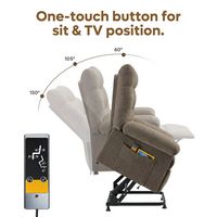 Bestier - Triple Motor Power Lift Recliner Chair with Removable Cover Lumbar Pillow and Side Pock... - Left View
