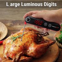 ThermoPro - Fast Digital Instant Read Meat Thermometer - Red - Left View