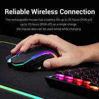 REDRAGON - M602-KS Griffin Wireless Gaming Mouse, 7200 DPI, RGB, Ergonomic Mouse with 7 Programma... - Left View