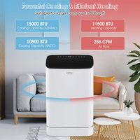 Costway 15000 BTU Portable Air Conditioner Cools up to 800 sq.ft with Remote APP Control Cool Fan... - Left View
