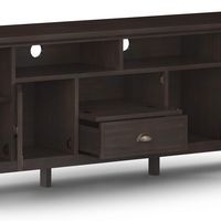 Simpli Home - Redmond SOLID WOOD 72 inch TV Media Stand in Brunette Brown For TVs up to 80 inches... - Left View