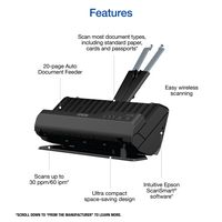 Epson - WorkForce ES-C320W Wireless Compact Desktop Document Scanner - Black - Left View