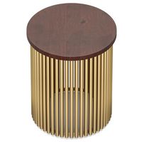 Simpli Home - Demy Metal and Wood Accent Table - Cognac and Gold - Left View