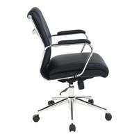 Office Star Products - Mid Back Antimicrobial Fabric Chair - Dillon Steel - Left View