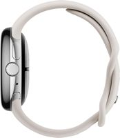 Google - Pixel Watch 3 (41mm) Smartwatch with Porcelain Band - LTE - Polished Silver - Left View
