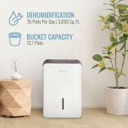 Keystone - 35-pint Dehumidifier - White - Left View
