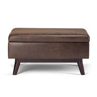 Simpli Home - Owen 34 inch Wide Mid Century Modern Rectangle Coffee Table Storage Ottoman - Distr... - Left View