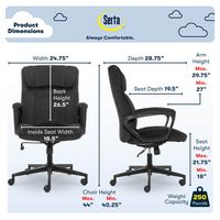 Serta - Hannah Upholstered Executive Office Chair with Pillowed Headrest - Charcoal Gray - Left View