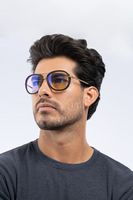 GUNNAR - Dume Computer Glasses with Blue Light Reduction, Amber Lenses - Gold - Left View