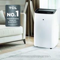 TCL - 450 Sq. Ft. Smart Portable Air Conditioner 10,000 BTU with Heat - White - Left View