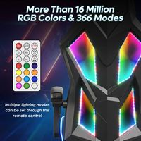 Bestier Ergonomic PU Breathable Mesh Lighting Gaming Chair - black - Left View